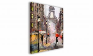 OBRAZ NA PŁÓTNIE 094 Spacer w Paryżu 40x40cm