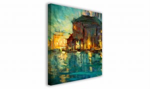 OBRAZ NA PŁÓTNIE 109 Wieczór w mieście 40x40cm