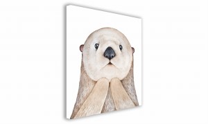 OBRAZ NA PŁÓTNIE 112 Wydra 40x40cm