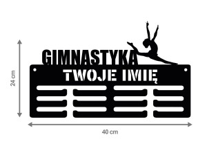 Wieszak na medale GIMNASTYKA z imieniem 324.2
