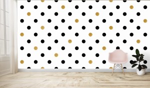FOTOTAPETA - Czarne i złote kropki