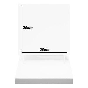 PODKŁAD POD TORT STYRODUR GRUBY BIAŁY 25x25 cm