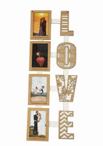 Ramka na zdjęcia LOVE 1 brązowo-biała z grawerem