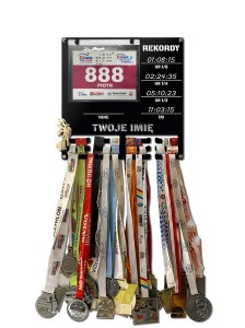Wieszak na medale i numery startowe REKORDY TRIATHLON twoje imię dowolny tekst 350.1 