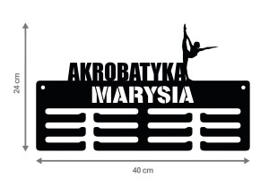 Wieszak na medale AKROBATYKA  twoje imię 362.2 40 cm