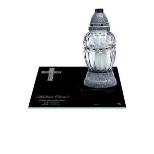 SZKLANA PODSTAWKA POD ZNICZE 40x40cm 558h Ciociu