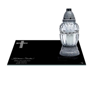 SZKLANA PODSTAWKA POD ZNICZE 40x30cm 562b Siostro