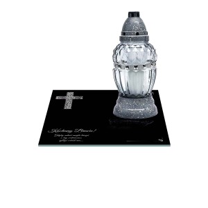  SZKLANA PODSTAWKA POD ZNICZE 25x25cm 563e Bracie