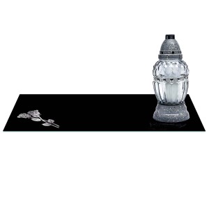 SZKLANA PODSTAWKA POD ZNICZE z dedykacją 60x30cm róża 567d 