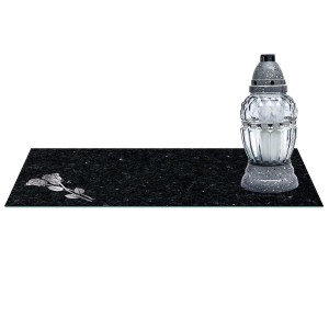 SZKLANA PODSTAWKA POD ZNICZE z dedykacją 60x30cm róża marmur 568d