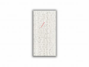 ZEGAR SZKLANY PROSTOKĄTNY - Białe cegły