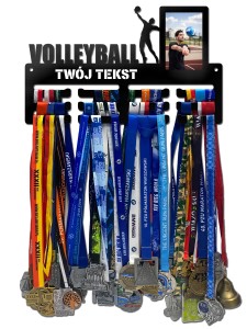 Wieszak na medale z ramką na zdjęcie VOLLEYBALL twoje imię dowolny tekst 357.1