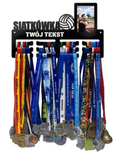 Wieszak na medale z ramką na zdjęcie SIATKÓWKA twoje imię dowolny tekst 360.1