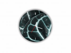 ZEGAR SZKLANY OKRĄGŁY - Ciemne liście