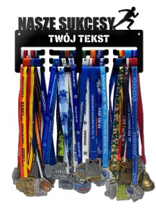 Wieszak na medale NASZE SUKCESY twoje imię dowolny tekst 92.3