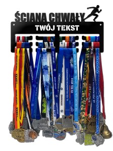 Wieszak na medale  ŚCIANA CHWAŁY twoje imię dowolny tekst 95.3
