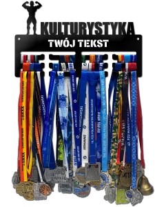Wieszak na medale KULTURYSTYKA twoje imię dowolny tekst 176.3
