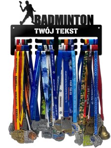 Wieszak na medale BADMINTON twoje imię dowolny tekst 201.3