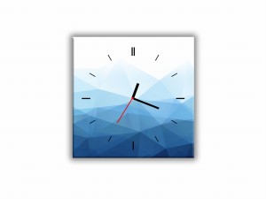 ZEGAR SZKLANY KWADRATOWY - Geometria niebieska
