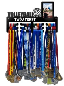 Wieszak na medale z ramką na zdjęcie VOLLEYBALL twoje imię dowolny tekst 358.3