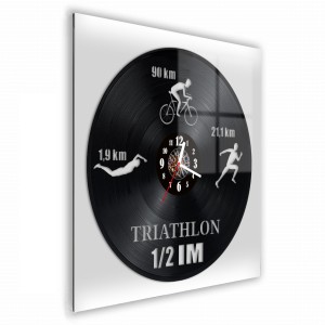 Zegar Ścienny z płyty winylowej na lustrze TRIATHLON-1 41 wzorów 30x30 cm 