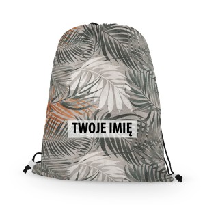 WORKO-PLECAK z Twoim imieniem Szare listki 089