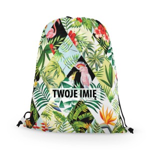 WORKO-PLECAK z Twoim imieniem Tropikalny wzór 092