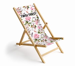 LEŻAK różowe kwiaty z piórami z Twoim tekstem L07