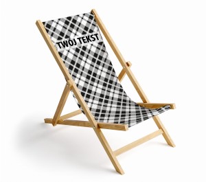 LEŻAK czarno-biała krata z Twoim tekstem L30