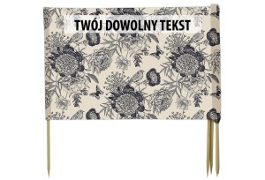 PARAWAN PLAŻOWY Czarne kwiaty z indywidualnym  napisem 8 PANELI 18.8