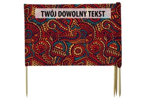 PARAWAN PLAŻOWY Czerwone wzory z indywidualnym  napisem 5 PANELI 20.5