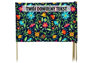 PARAWAN PLAŻOWY Drobne kwiaty z indywidualnym  napisem 3 PANELE 22.3