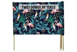PARAWAN PLAŻOWY Flamingi i papugi z indywidualnym  napisem 4 PANELE 25.4