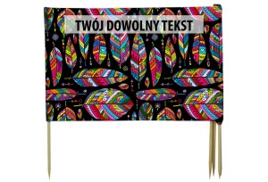 PARAWAN PLAŻOWY Kolorowe liście z indywidualnym napisem 4 PANELE 36.4