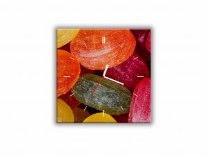 ZEGAR SZKLANY KWADRATOWY - Landrynki
