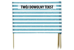 PARAWAN PLAŻOWY Niebieskie paski z indywidualnym napisem 3 PANELE 59.3