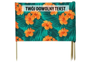 PARAWAN PLAŻOWY Pomarańczowe kwiaty z indywidualnym napisem 3 PANELE 70.3