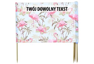 PARAWAN PLAŻOWY Różowe flamingi z indywidualnym napisem 4 PANELE 74.4