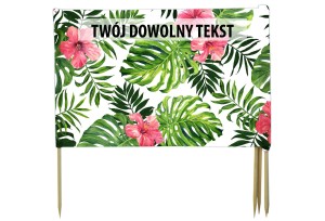 PARAWAN PLAŻOWY Różowe kwiaty z indywidualnym napisem 4 PANELE 75.4