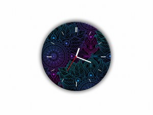 ZEGAR SZKLANY OKRĄGŁY - Mandala