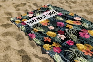 RĘCZNIK Ananasy z twoim dowolnym tekstem 150x75 005I