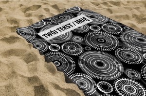 RĘCZNIK Białe koła z twoim dowolnym tekstem 100x50cm 009C