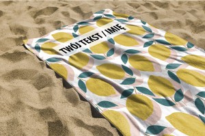 RĘCZNIK Cytrynki z twoim dowolnym tekstem 130x70cm 012E