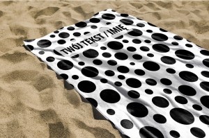 RĘCZNIK Czarne grochy z twoim dowolnym tekstem 100x75cm 013D