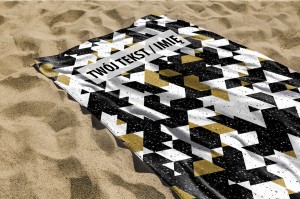 RĘCZNIK Czerń, złoto i biel z twoim dowolnym tekstem 100x50 015C