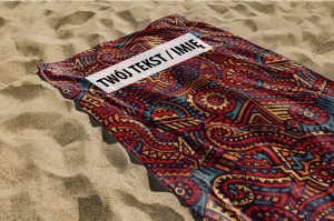 RĘCZNIK Czerwone wzory z twoim dowolnym tekstem 100x50 016C