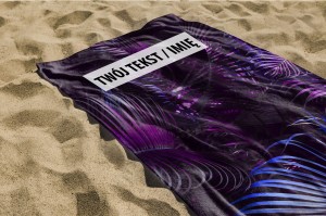 RĘCZNIK Fioletowe liście z twoim dowolnym tekstem 100x75cm 019D