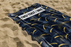 RĘCZNIK Granat i złoto z twoim dowolnym tekstem 150x75cm 022I