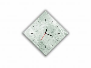 ZEGAR SZKLANY ROMB - Marmur zielony
