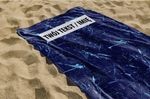 RĘCZNIK Granatowe plamy z twoim dowolnym tekstem 200x75cm 023L